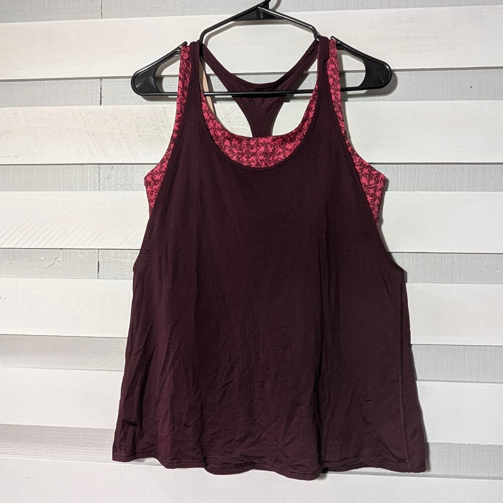 Lululemon All Sport Support Tank Bordeaux Drama Mountain Peaks Bon Bon Bordeaux - Picture 3 of 10